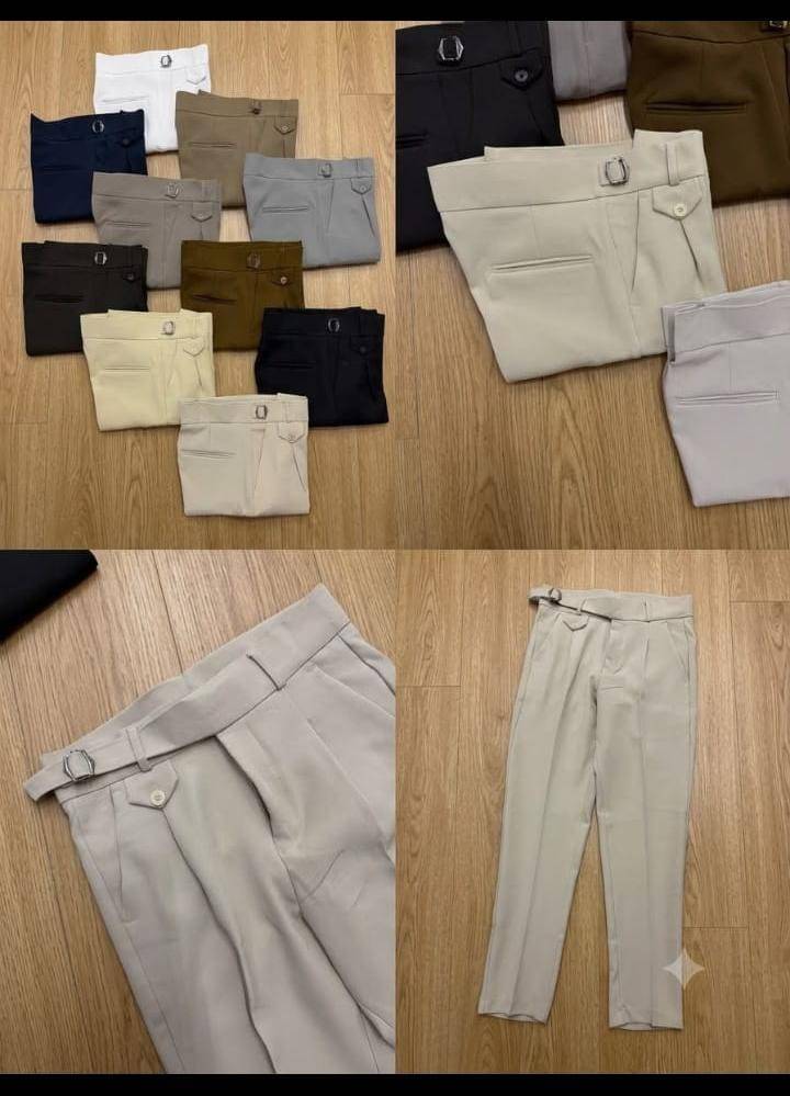 Side-Buckle Formal Trousers